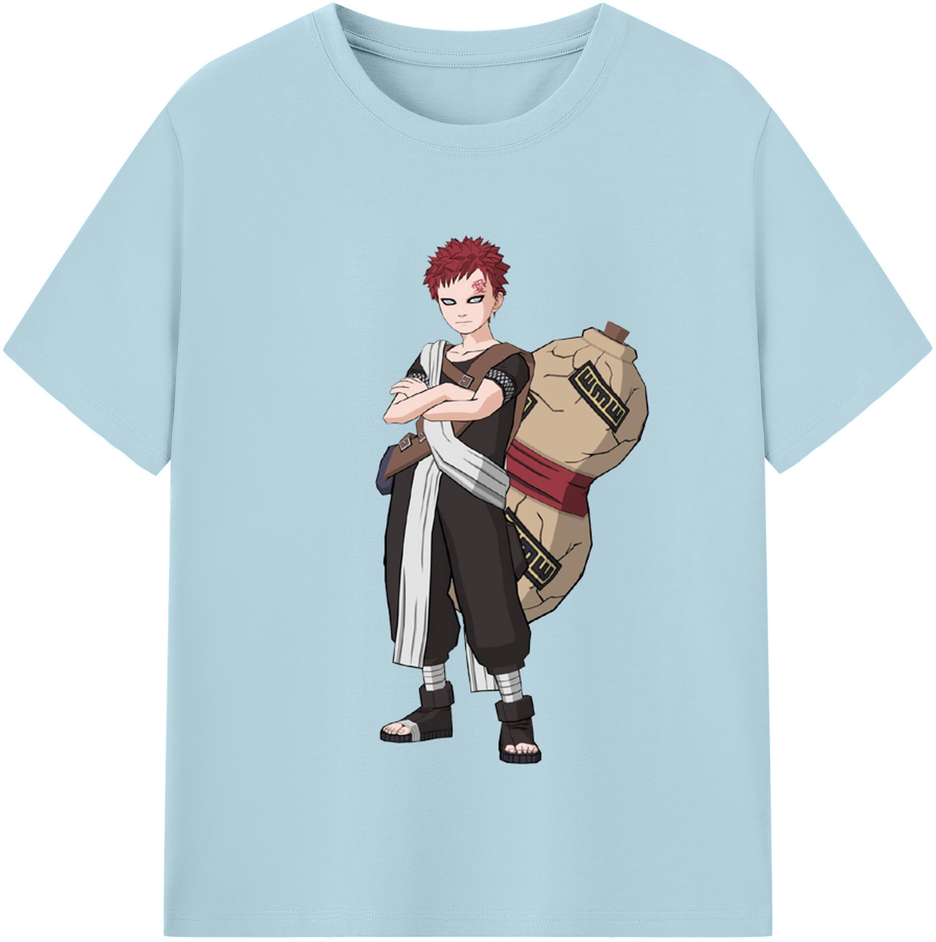 （画像用） NARUTO -ナルト- ガアラ Gaara 綿100％半袖Tシャツ（フロントプリント）